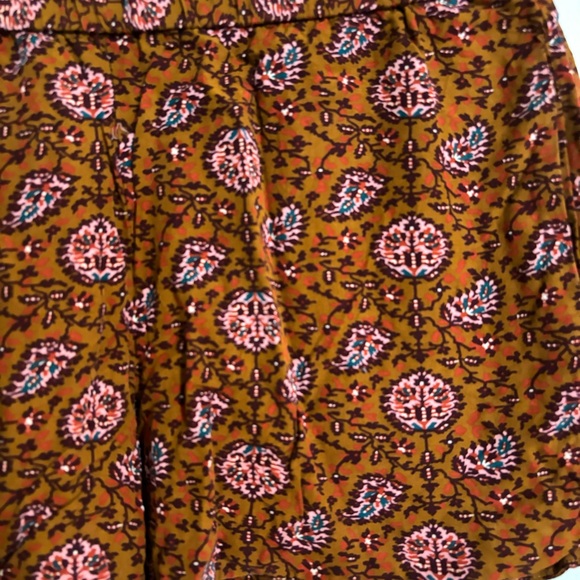 Madewell Drapey Pull-On Shorts Sz Large Warm Paisley Provincial Burnt Sienna - Picture 2 of 7
